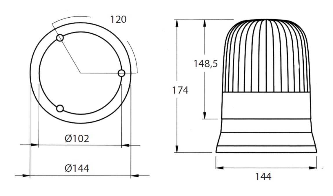 ΠΕΡΙΣΤΡΟΦΙΚΟΣ ΦΑΡΟΣ DASTERI 430 24V ΠΟΡΤΟΚΑΛΙ
