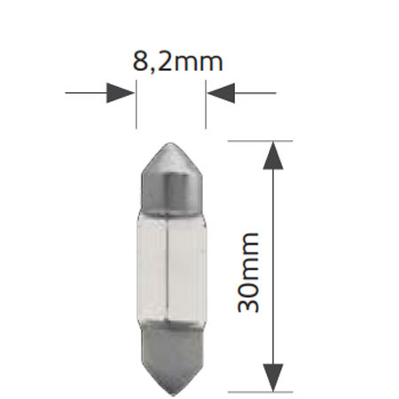 ΛΑΜΠΑ NORMA 12V 3W Σωληνωτή Μικρή 8,2x30mm 00202