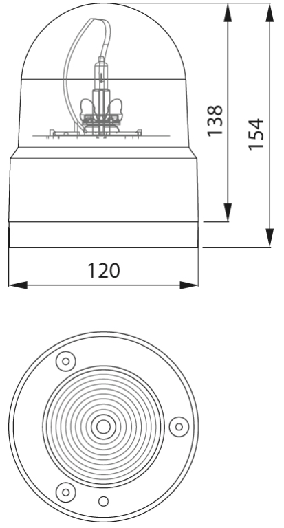 ΠΕΡΙΣΤΡΟΦΙΚΟΣ ΦΑΡΟΣ DASTERI 12-24V ΜΑΓΝΗΤΙΚΟΣ ΠΟΡΤΟΚΑΛΙ H1 Φ-120