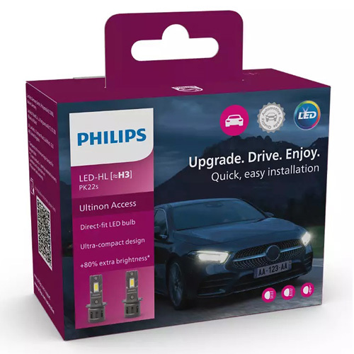 ΛΑΜΠΑ ΣΕΤ PHILIPS LED H3 12V Ultinon Access 2500 11336U2500CX