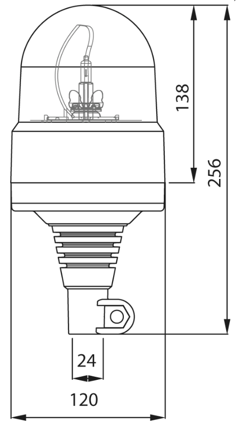 ΠΕΡΙΣΤΡΟΦΙΚΟΣ ΦΑΡΟΣ DASTERI 421 12-24V ΓΙΑ ΒΡΑΧΙΟΝΑ ΠΟΡΤΟΚΑΛΙ H1