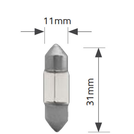 ΛΑΜΠΑ NORMA 12V 10W ΣΩΛΗΝΩΤΗ ΚΟΝΤΗ SV8,5-8 270274