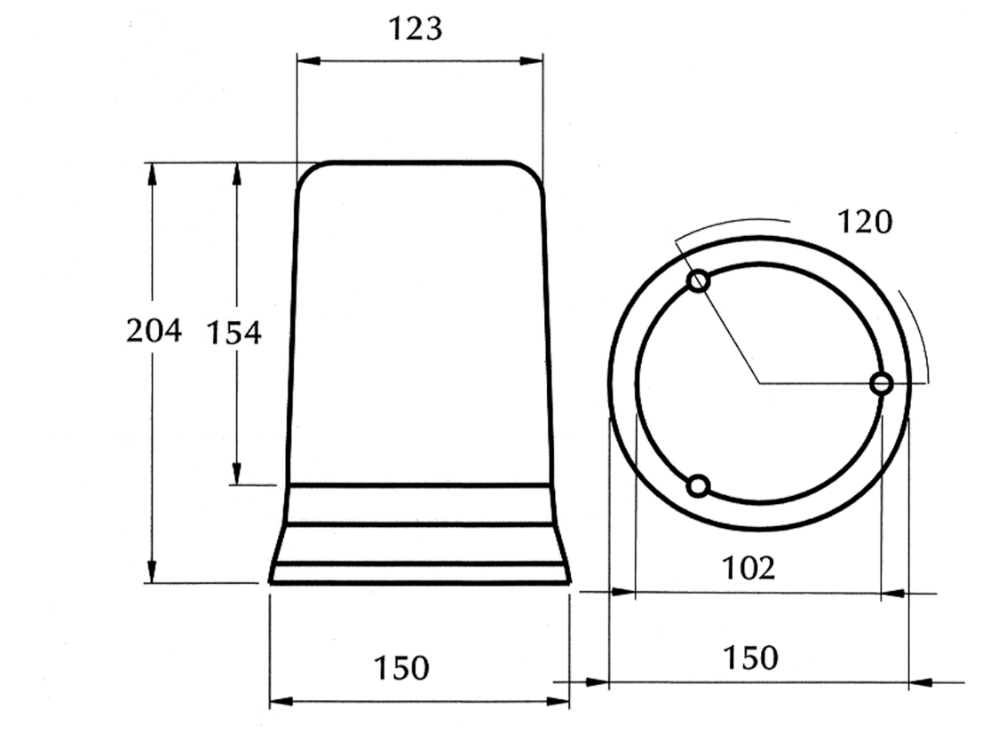 ΠΕΡΙΣΤΡΟΦΙΚΟΣ ΦΑΡΟΣ ME ΕΠΙΠΕΔΗ ΒΑΣΗ DASTERI 410 24V ΠΟΡΤΟΚΑΛΙ Φ-144
