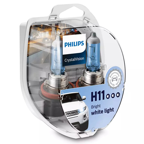ΛΑΜΠΑ PHILIPS H11 12V 55W 4300K Crystal Vision ( ΣΕΤ ) 12362CVSM