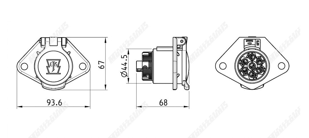 ΠΡΙΖΑ ΘΗΛΥΚΗ ΡΕΥΜΑΤΟΣ 24V ΑΝΑΠΟΔΗ ΠΛΑΣΤΙΚΗ JAEGER