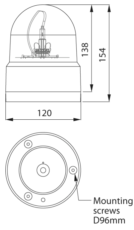ΠΕΡΙΣΤΡΟΦΙΚΟΣ ΦΑΡΟΣ DASTERI 420 12-24V ΠΟΡΤΟΚΑΛΙ H1 Φ-120