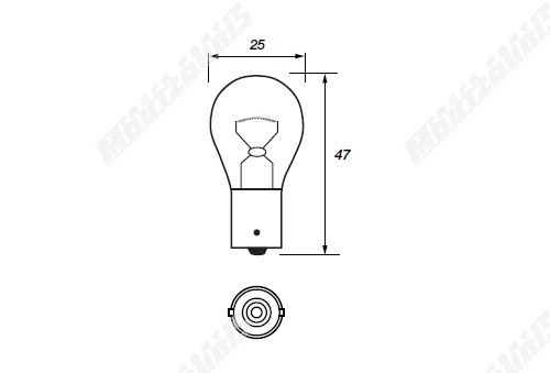 ΛΑΜΠΑ ΚΑΡΥΔΙ 12V 21W ΠΟΡΤΟΚΑΛΙ
