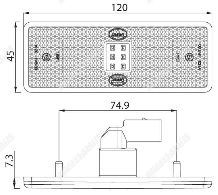 ΦΑΝΟΣ ΟΓΚΟΥ MB ATEGO SPOILER 6LED 535